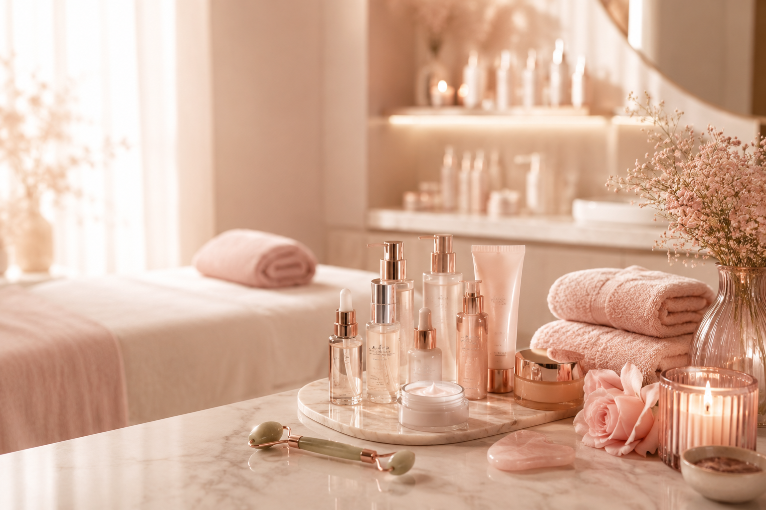 Kosmetikbehandlung und Make-up im Salon